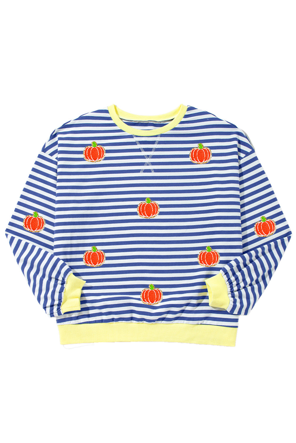 Pumpkin Striped Long Sleeve Sweatshirt