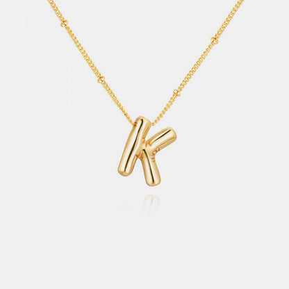 Gold-Plated Bubble Initial Necklace (K-S)