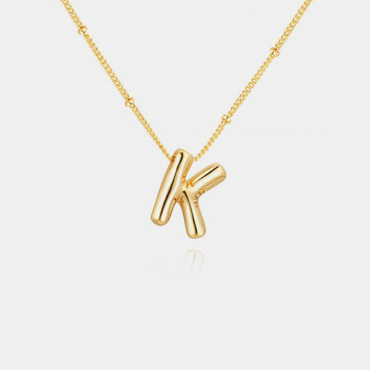 Gold-Plated Bubble Initial Necklace (K-S)