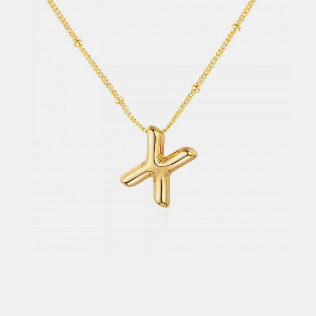 Gold-Plated Bubble Initial Necklace (T-Z)