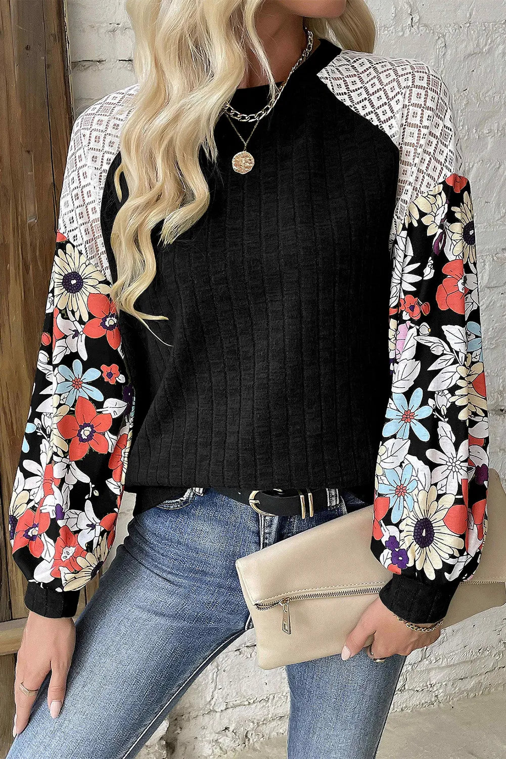 Floral Sleeve Stylish Blouse