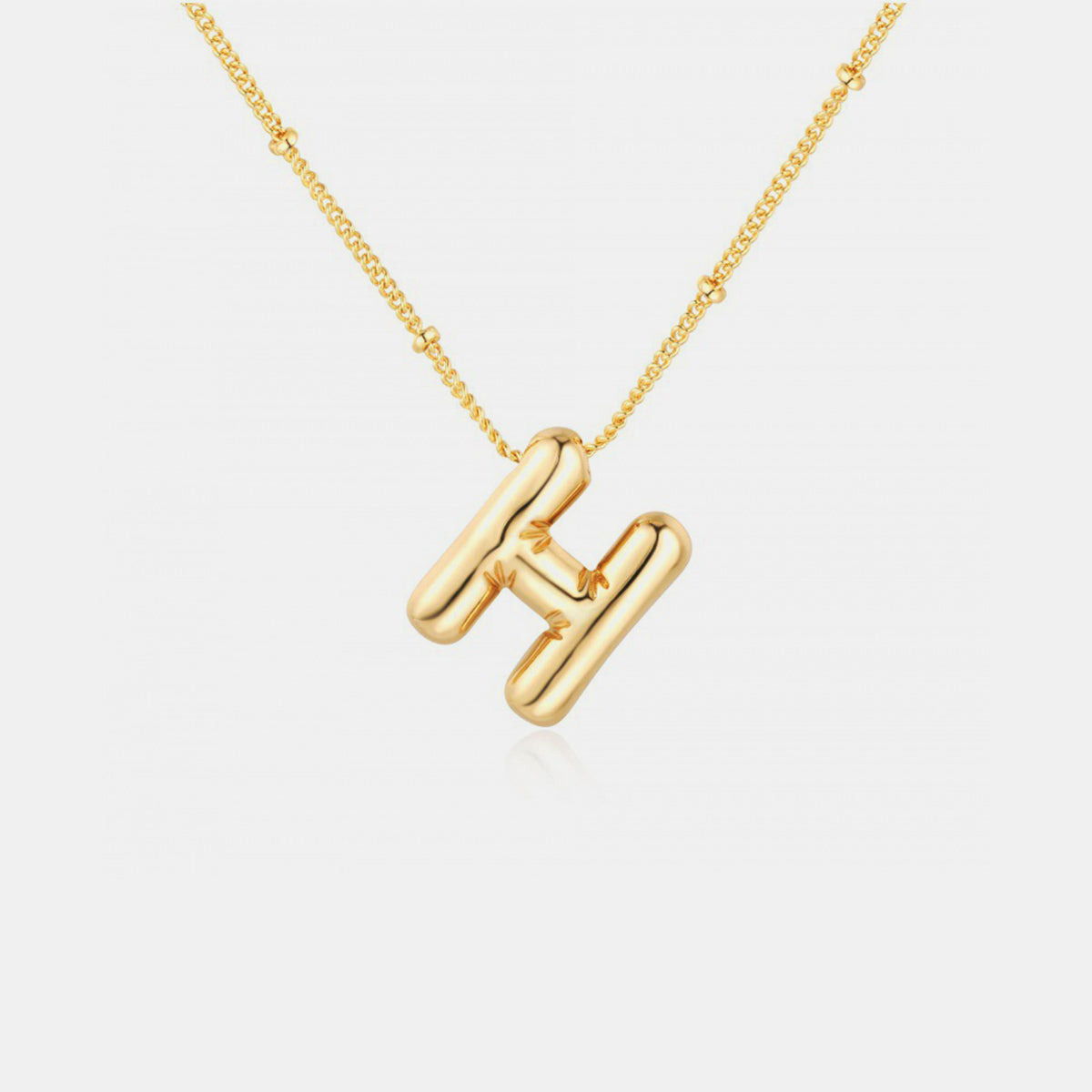 Gold-Plated Bubble Initial Necklace (A-J)