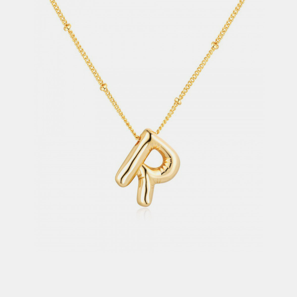 Gold-Plated Bubble Initial Necklace (K-S)