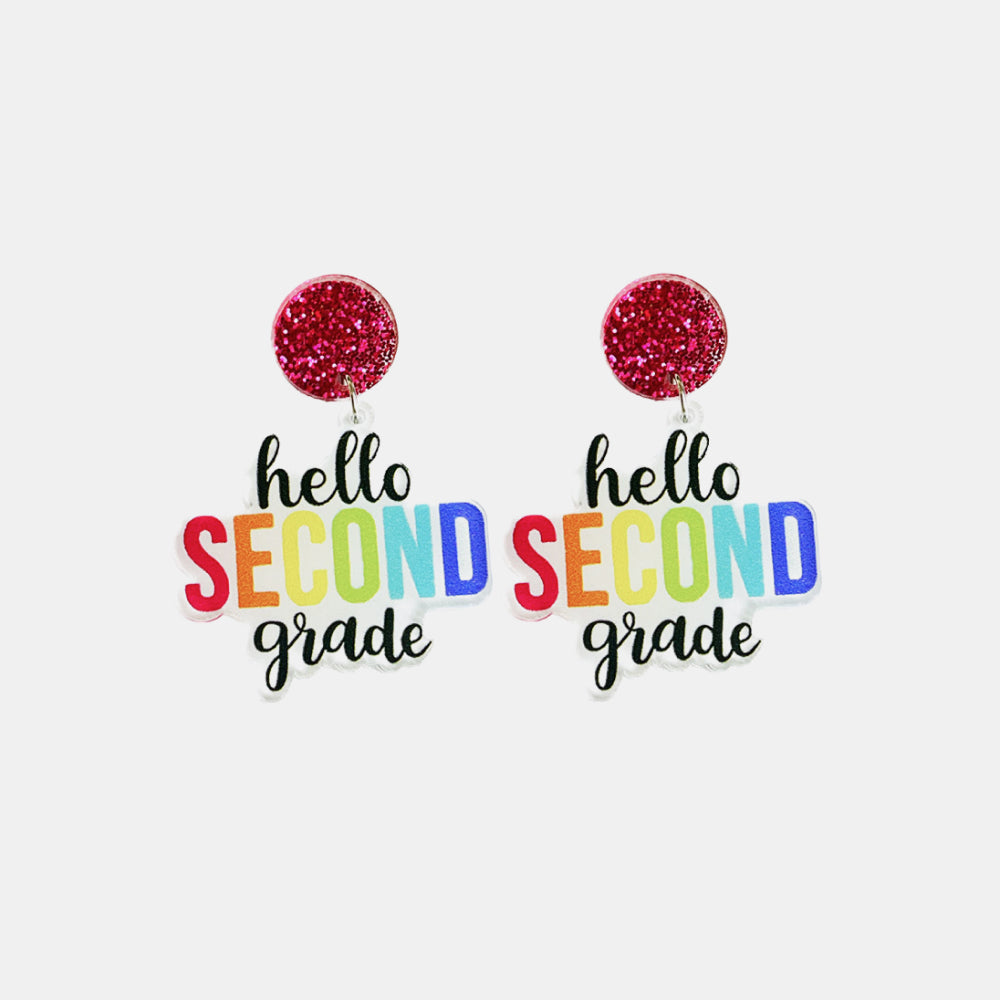 Hello Grade Acrylic Dangle Earrings