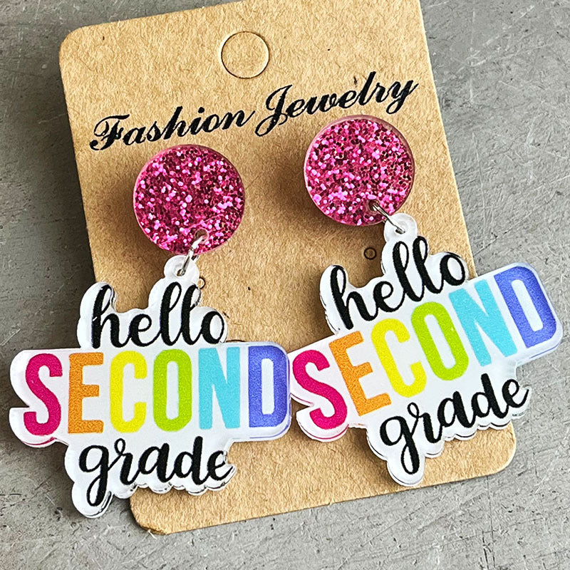 Hello Grade Acrylic Dangle Earrings