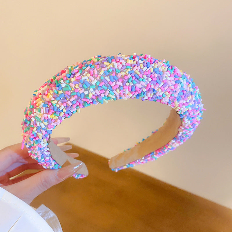 Acrylic Sprinkles Contrast Wide Headband