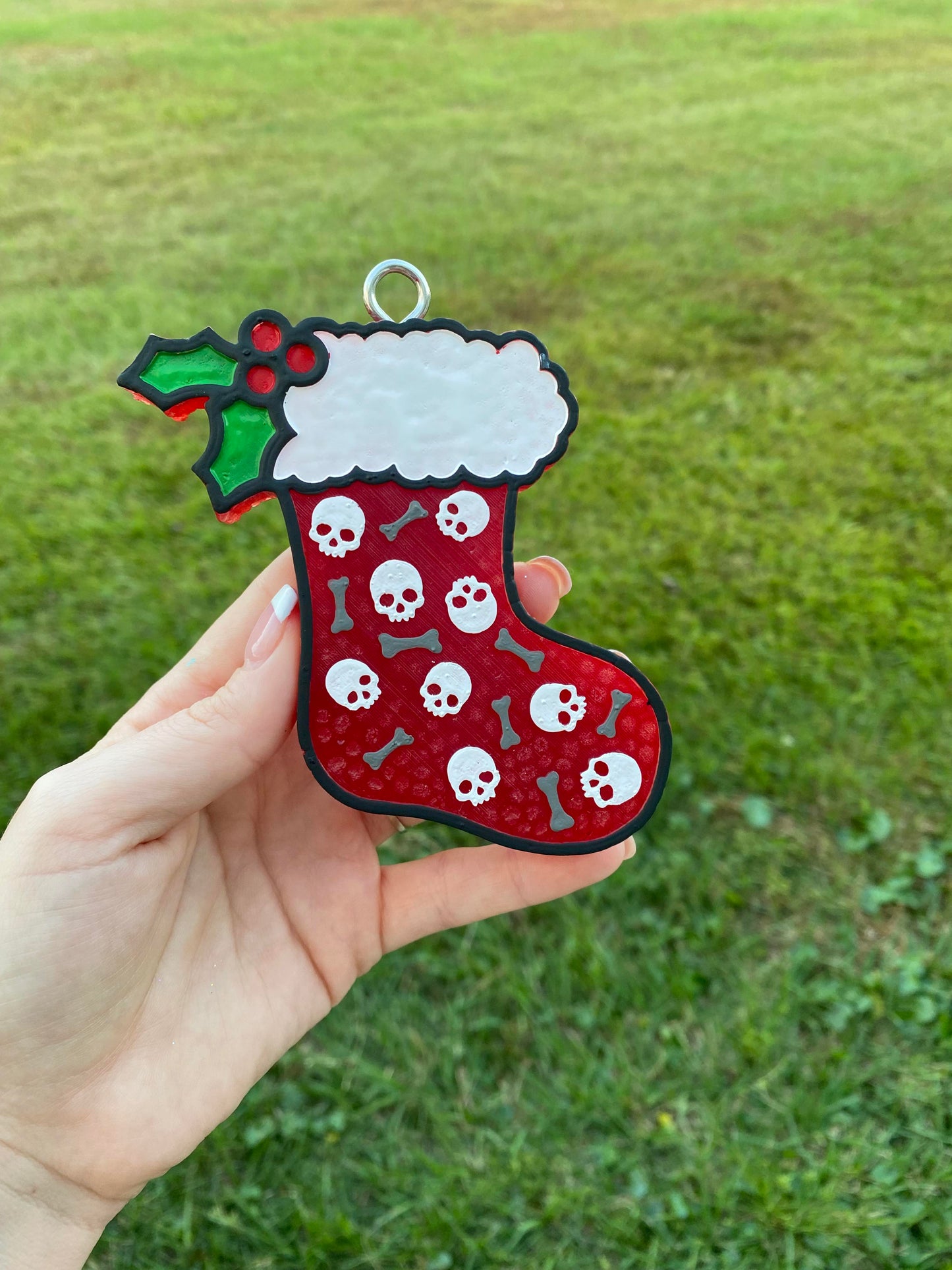 Skull Christmas Stocking Car Freshie