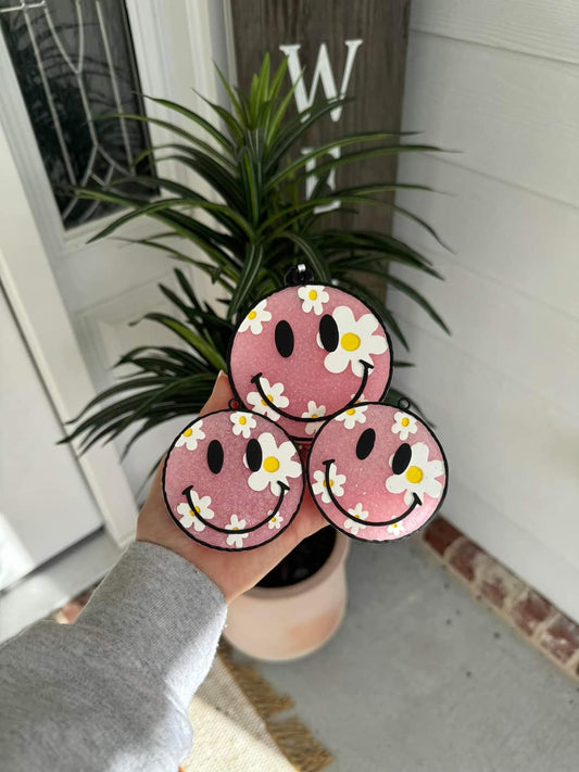 Floral Smiley Combo Car Freshie Set