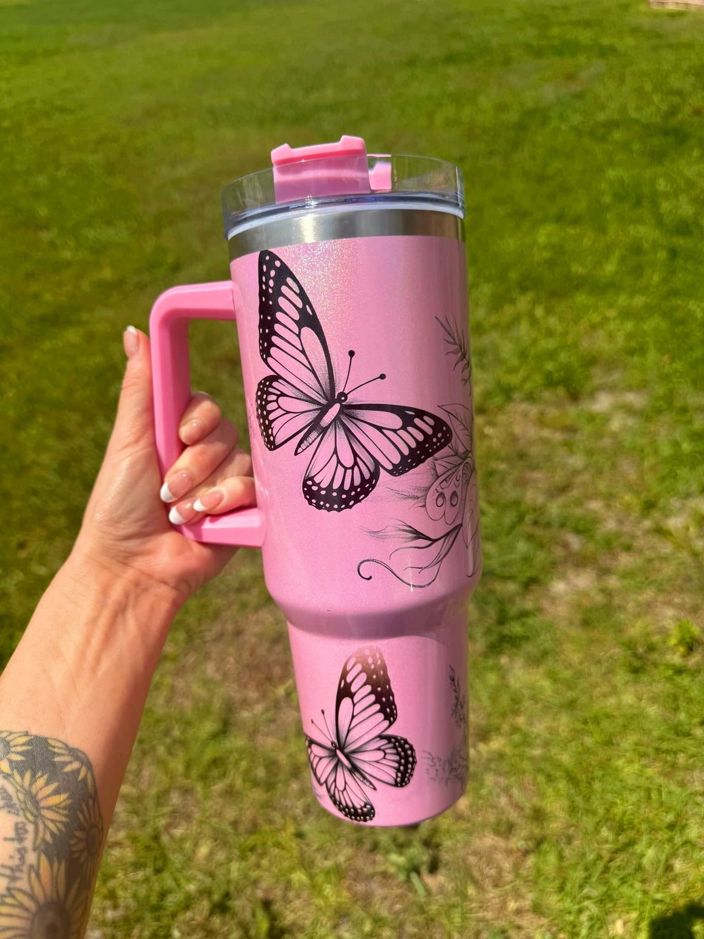 Butterfly Floral 40 oz. Tumbler