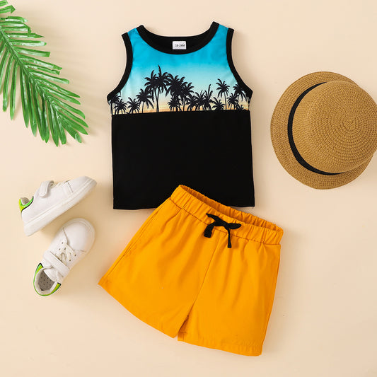 Palm Tree Tank Top and Short Set