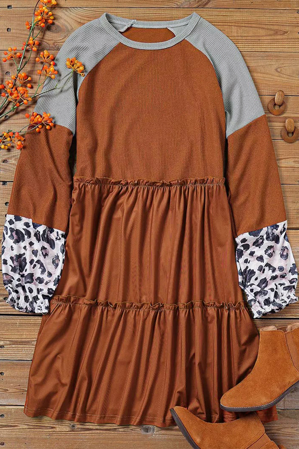 Caramel Leopard Print Dress