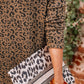 Stylish Leopard Long Sleeve Slit Dress