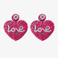 Love Beaded Heart Earrings