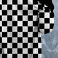 Stylish Black & White Checkered Cardigan