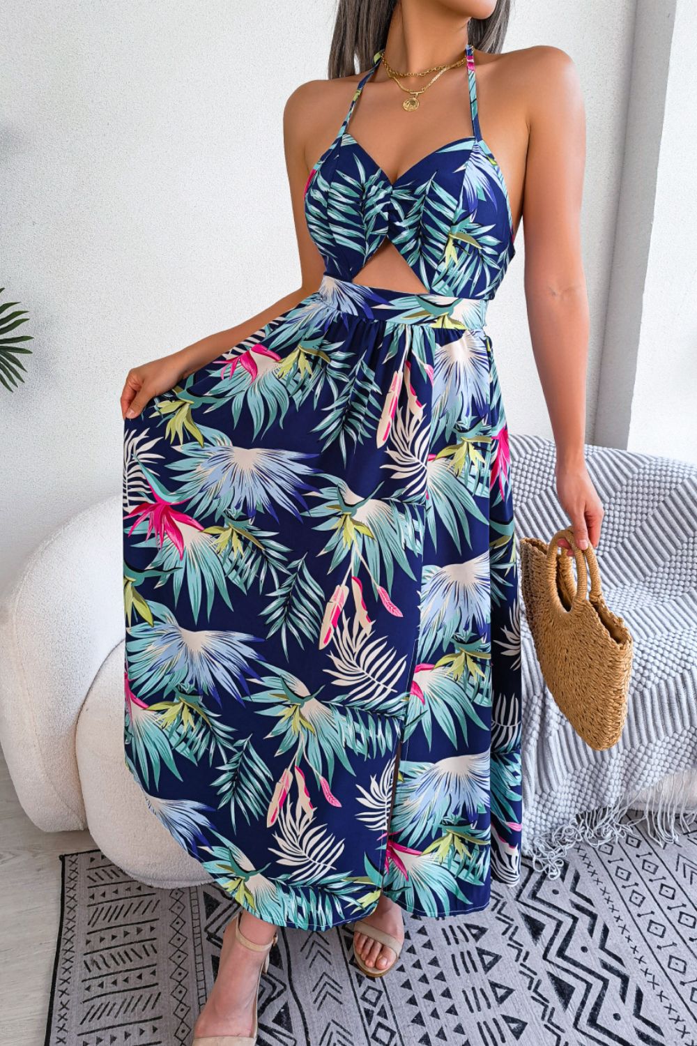 Botanical Backless Dress