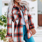 Plaid Button Up Shirt Jacket with Pockets