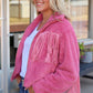 Fringe Hot Pink Zip-Up Jacket