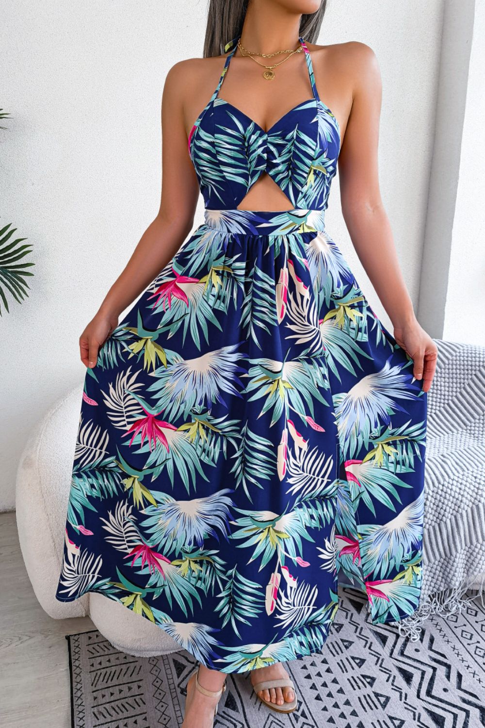 Botanical Backless Dress