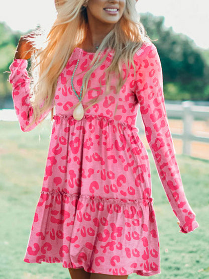 Strawberry Pink Leopard Print Dress