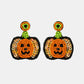 Pumpkin Shape Beaded Dangle Earrings