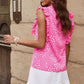 Hot Pink Butterfly Sleeve Blouse