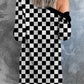 Stylish Black & White Checkered Cardigan