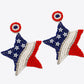 US Flag Beaded Star Earrings