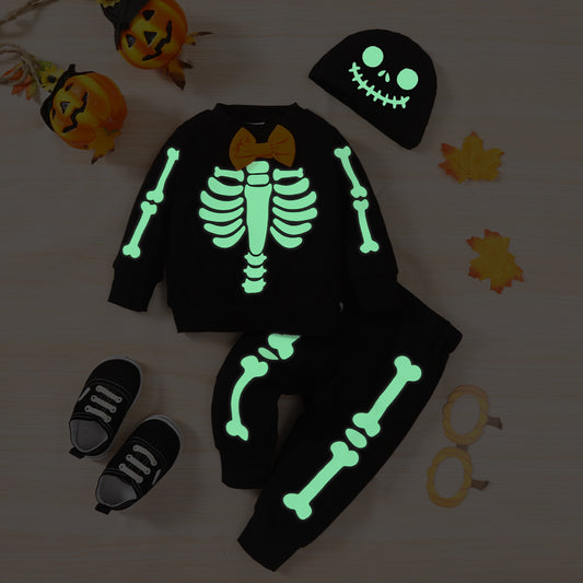 Glow In The Dark Skeleton Pants Set