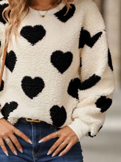 Hearts Fuzzy Sweatshirt