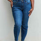 Judy Blue Aila Regular Full Size Mid Rise Cropped Relax Fit Jeans