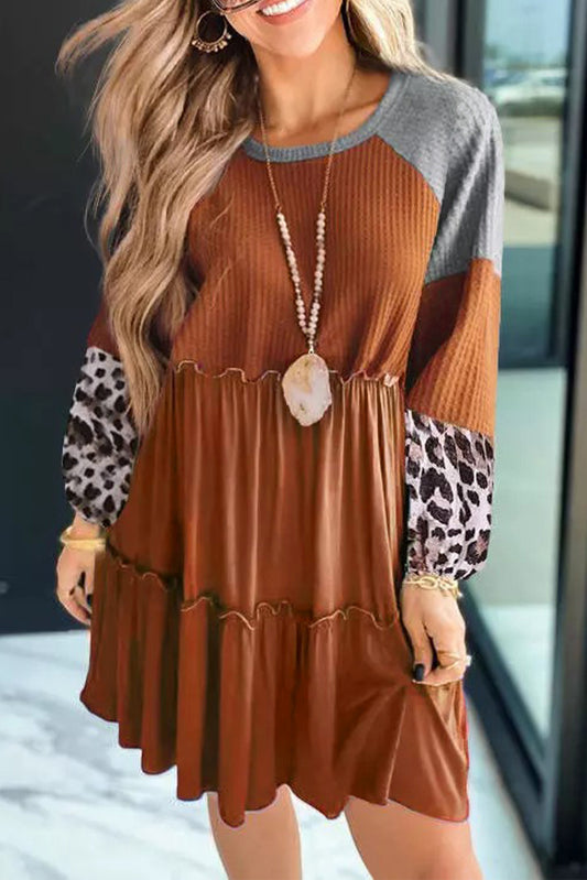 Caramel Leopard Print Dress