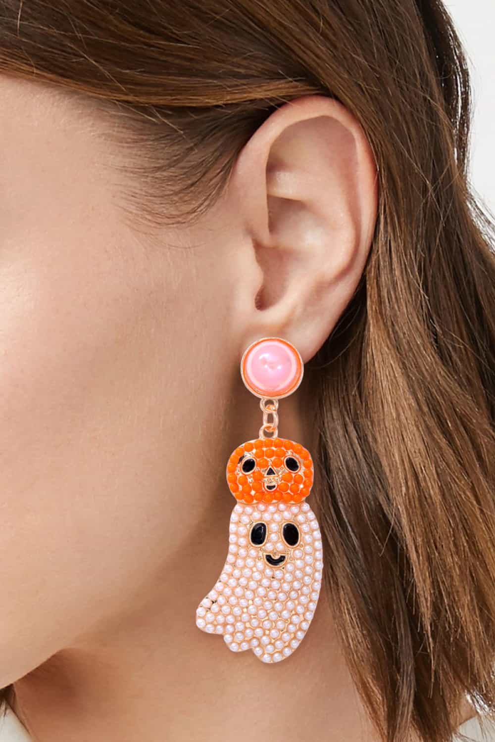 Pumpkin Ghost Dangle Earrings