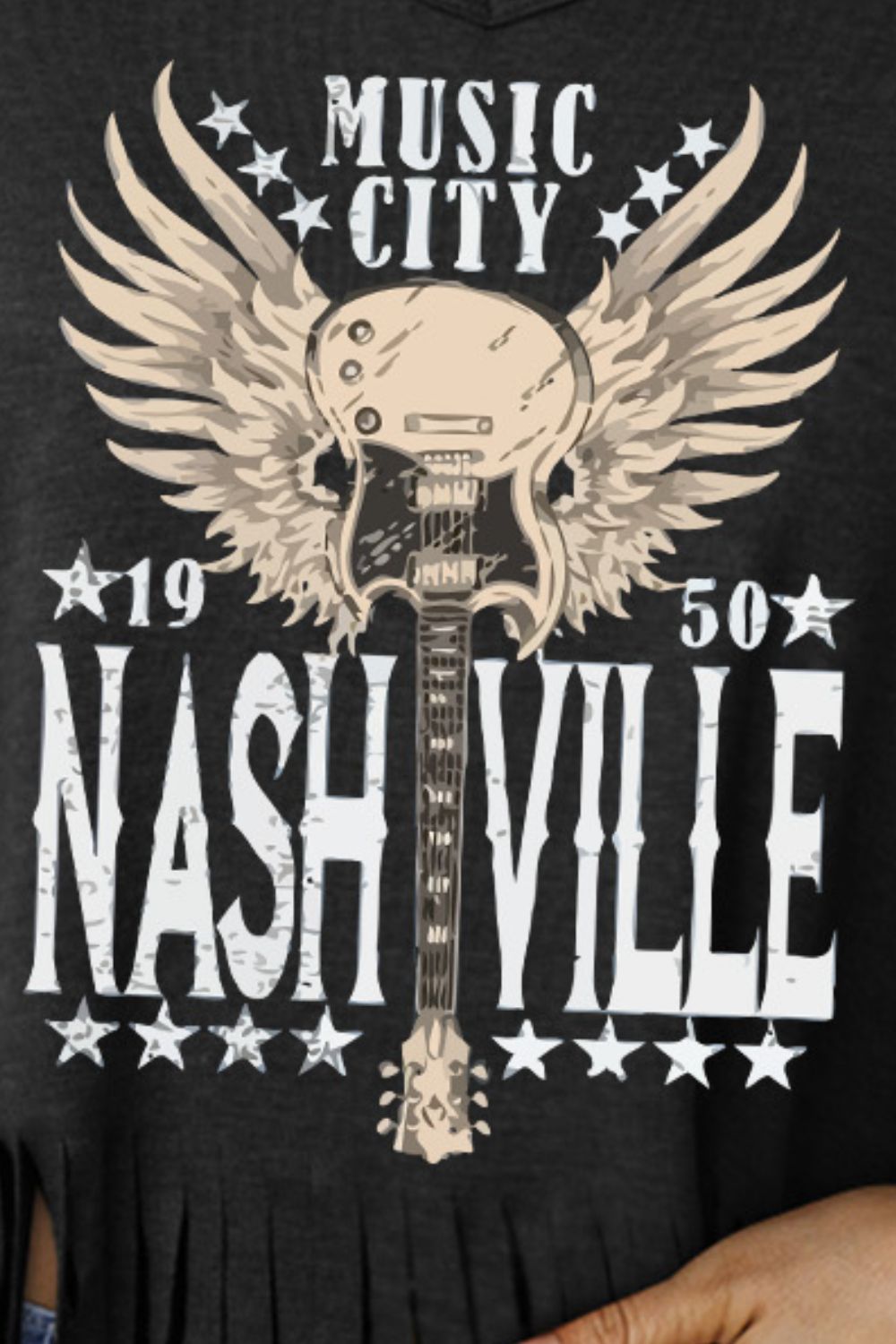 Music City 1950 Nashville Fringe Hem Tee