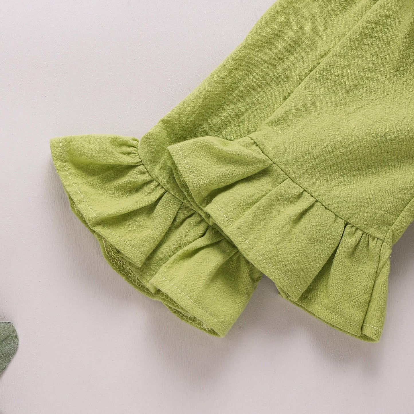 Lime Bow Flounce Sleeve Bodysuit