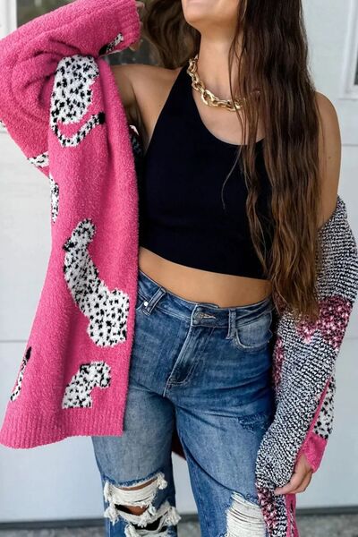 Cheetah Print Pink Cardigan