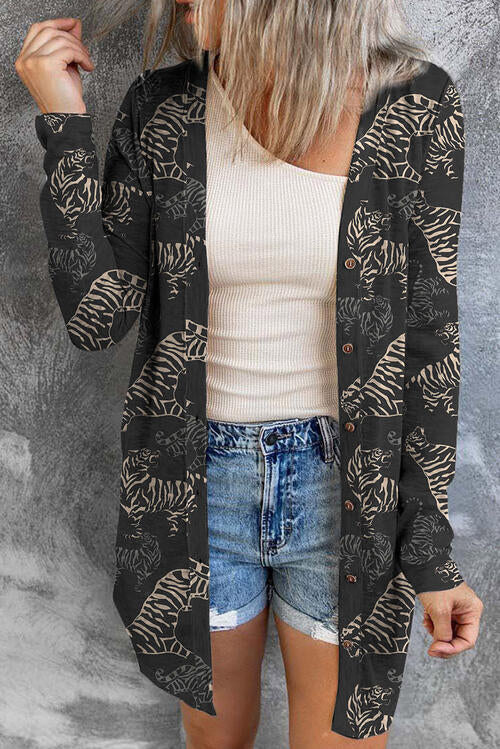 Tiger Print Cardigan